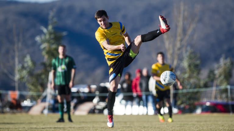 Nicolas Villafane won the golden boot alongside Canberra striker Thomas James, 