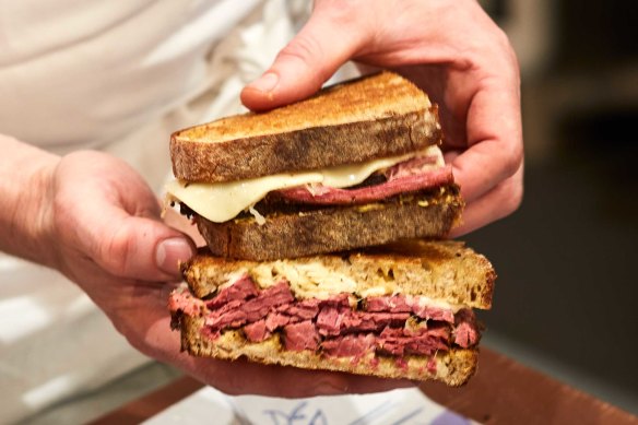 The Reuben sandwich at Ruben’s Deli features house-made pastrami.