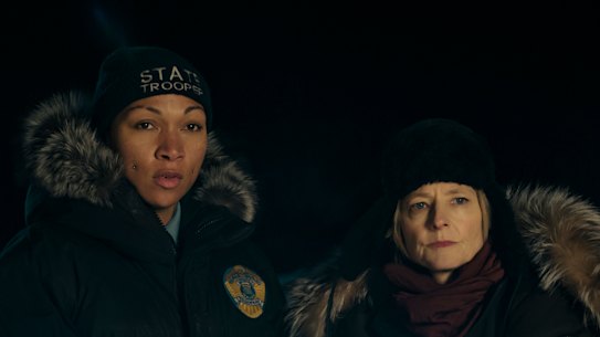 Kali Reis as Evangeline Navarro and Jodie Foster as Liz Danvers in True Detective: Night Country.