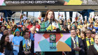 Federal Minister for Sport Anika Wells at the FIFA Women’s World Cup event at Sydney Football Stadium on Tuesday.