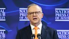 Anthony Albanese addresses the National Press Club today.