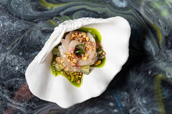 Cured kingfish with nam jim.