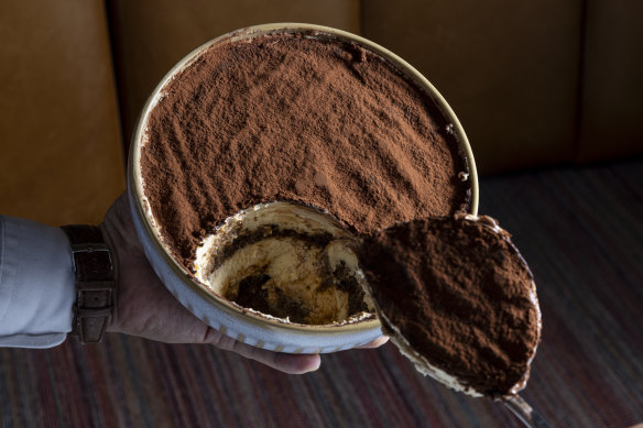 Tiramisu is scooped tableside.