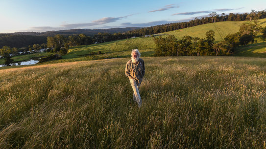 Bruce Pascoe on his property, Yumburra, near Mallacoota.