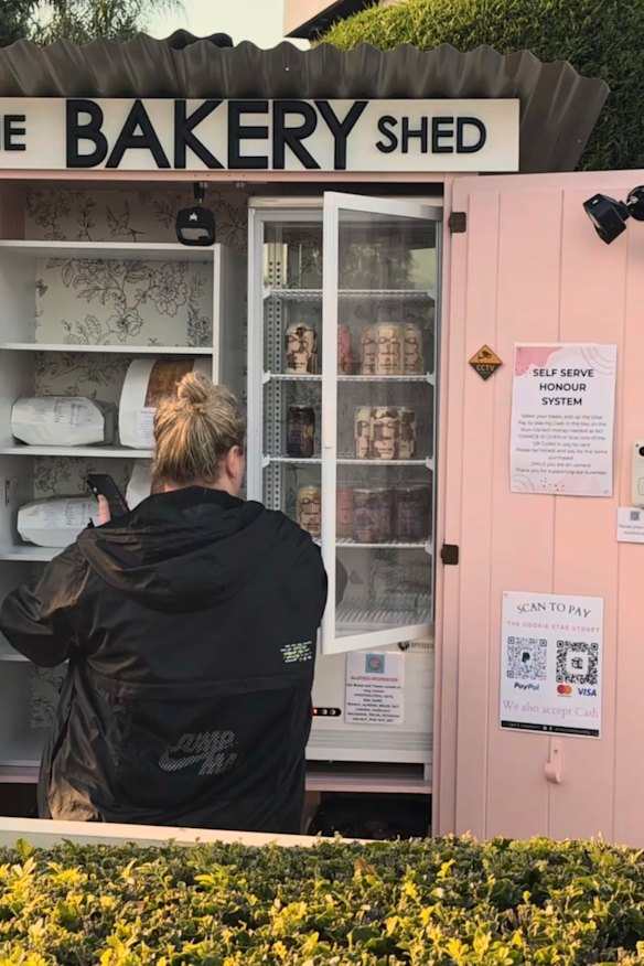 Visitors to the self-service Bakery Shed at Quakers Hill.