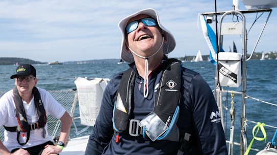 James Hunter on board MWF Kayle during the Making Waves Regatta.