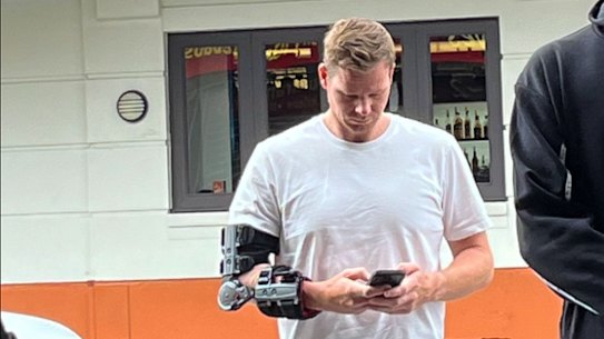 Steve Smith on Sunday in Sydney.