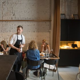 The contemporary dining space.