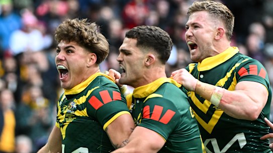 Reece Walsh and Nathan Cleary at Wembley Stadium. We would make room for them in the Wallabies.