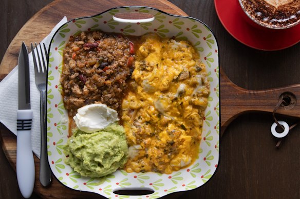 Huevos rancheros is one of few Mexican dishes on the menu.