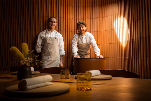 Hugh Allen (right) with Yiaga head chef Michael McAulay.