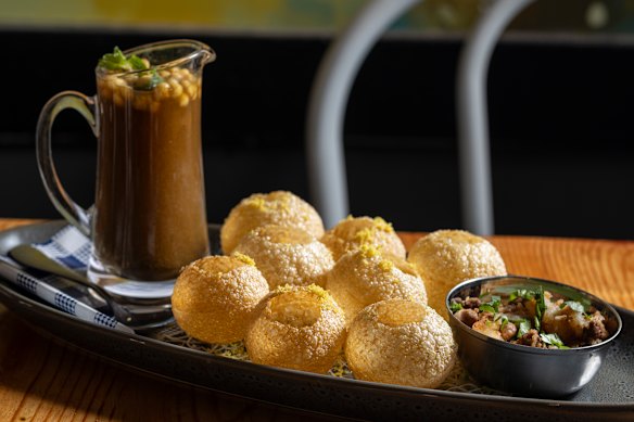 Pani puri is a great way to begin a meal at Bombay Meri Jaan.