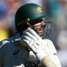 Scott Boland and Nathan Lyon at stumps.