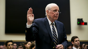 John Dean, former White House counsel, is sworn in during a hearing on lessons from the Mueller report in Washington, DC.