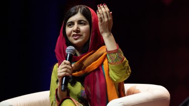 Malala speaking in Sydney on Monday night