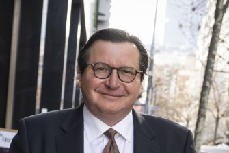 Nigel Morrison, pictured outside the royal commission hearing in Melbourne on Tuesday, was a senior Crown Melbourne executive from 1993 to 2000 and joined as a director in March this year. 