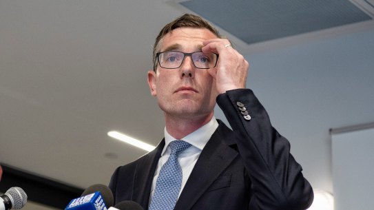 NSW Premier Dominic Perrottet with former Liberal turned independent Gareth Ward.