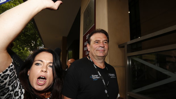 John Setka with his wife Emma Walters outside court in 2015.