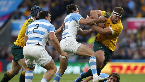 Slipper in action for the Wallabies against Argentina during the 2015 Rugby World Cup semi-final. 