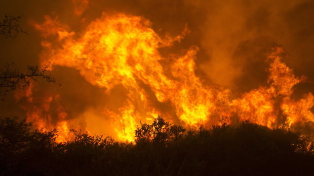 Wildfires burning in California's wine country last October.