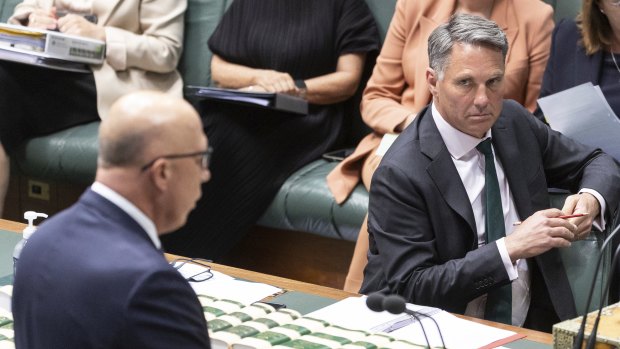 Peter Dutton (left) and Richard Marles at Parliament House.
