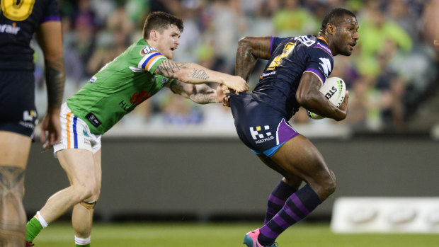 Storm's Suli Vunivalu scored another hat-trick of tries.