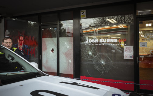 The St Kilda office of MP Josh Burns was vandalised with anti-Zionist graffiti.