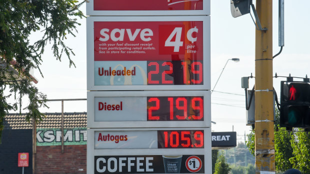 Shell Petrol station on Bell Street, Pascoe Vale, Melbourne on 14 March 2022.