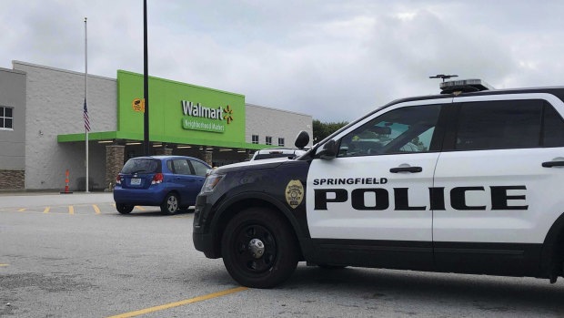 Springfield police respond to a Walmart in Springfield, Missouri.