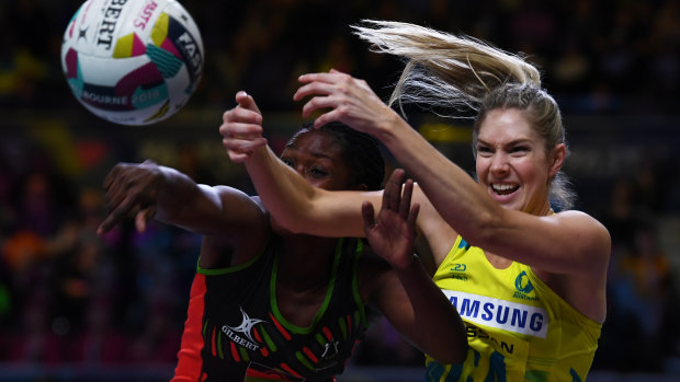 Pressure pass: Kaylia Stanton of Australia in action during the Fast 5 tournament.