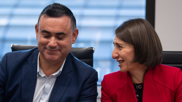 Squabbling siblings: National leader John Barilaro has put the Liberals, led by NSW Premier Gladys Berejiklian, on notice.