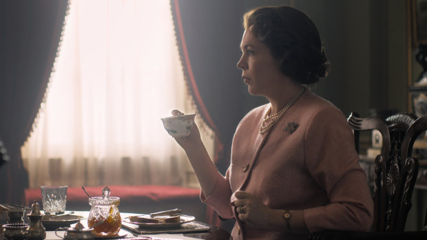 The first glimpse of Olivia Colman in season three of The Crown.