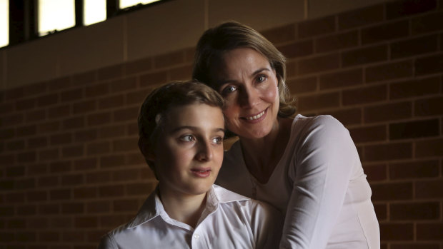 Jack Burai, 12, and his mother Vivian Rosati.