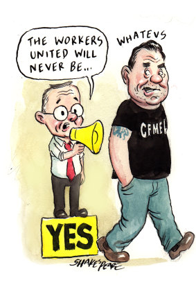 A voice divided: Anthony Albanese and John Setka.