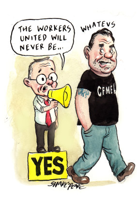 A voice divided: Anthony Albanese and John Setka.