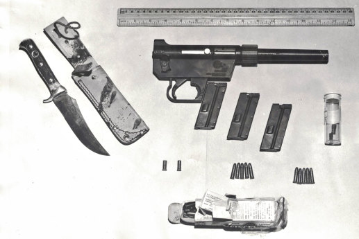 A police photo of weapons hijacker Miloslav Hrabinec brought on to the plane.