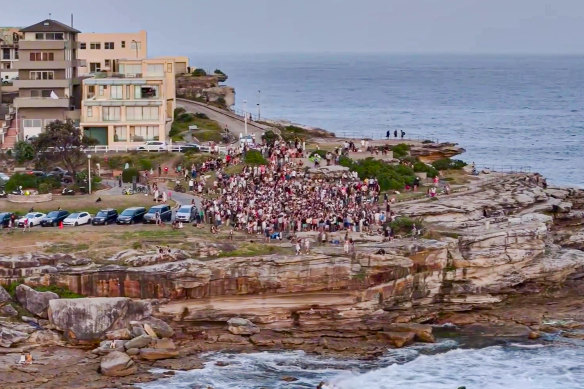 Hundreds of people attended an outdoor party at Bondi Beach, which Waverley Council said was an illegal gathering.