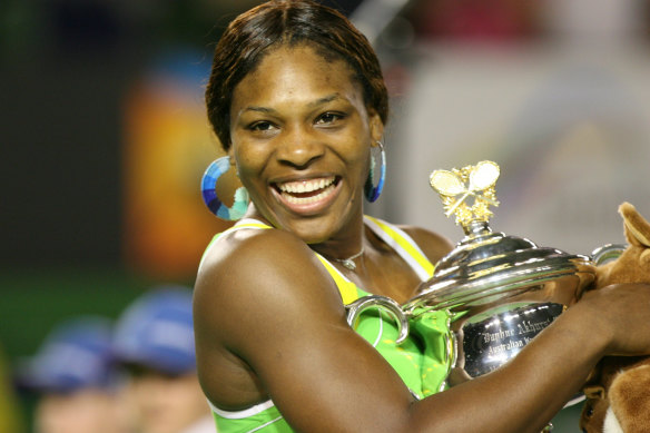 Serena Williams at her 2007 success in Melbourne.