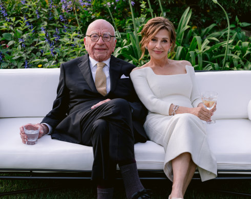 Rupert Murdoch, 93, at his wedding to 67-year-old Elena Zhukova.