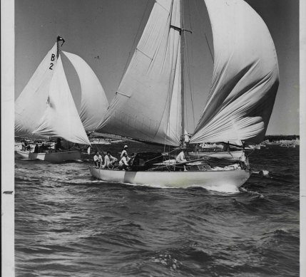 Solveig in 1951 after the start of a race.