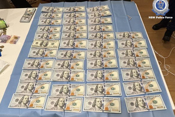 US dollars co<em></em>nfiscated from Amiel Rondan’s unit.