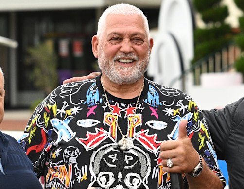 Mick Gatto at Caulfield Racecourse on Wednesday.