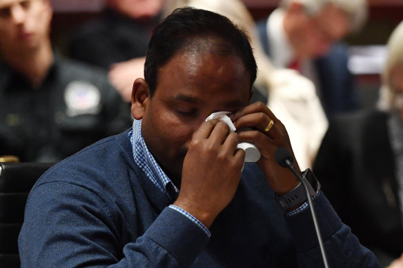 Mascot Towers residents, including Vijay Vital, appeared at this week's NSW upper house's inquiry into the state's building standards.