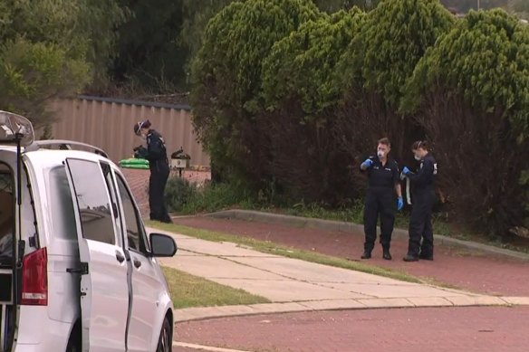 Police scouring the scene of an alleged stabbing in Willagee.