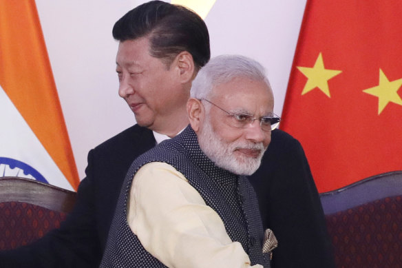 Simmering tensions: Indian Prime Minister Narendra Modi and Chinese President Xi Jinping in 2016. 