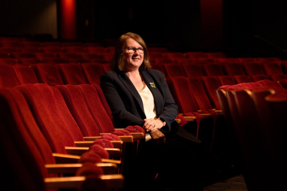 Parramatta’s then-lord mayor Donna Davis at the suburb’s Riverside Theatre.