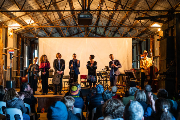 Ensemble Offspring on stage at Cowra leads its end-of-financial-year funding-raising drive.  