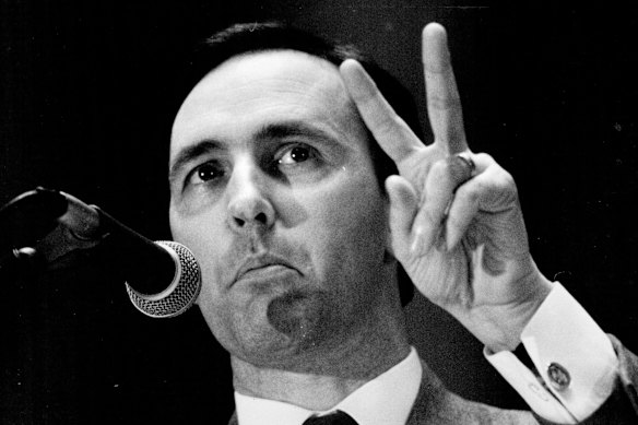 Paul Keating as federal treasurer in 1985.