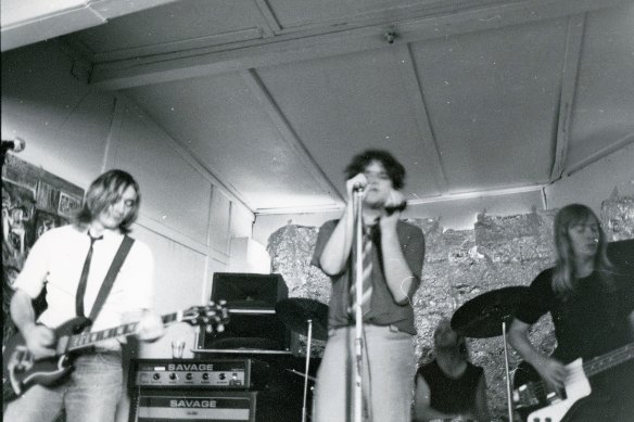 The Saints’ Ed Kuepper (left) and Chris Bailey perform during the band’s early days.