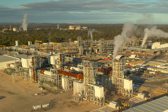 The Albemarle lithium hydroxide plant at Kemerton.